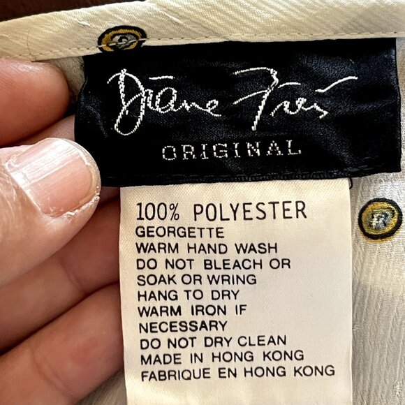 Vintage 80's DIANE FREIS Boho Dress Georgette Midi Floral Paisley Scarf M/L - Picture 5 of 16